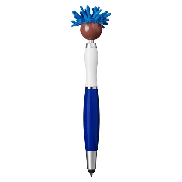 6.25" multicultural MopTopper™ pen, stylus and screen cleaner with dark character... from ASI 79530 Prime Line