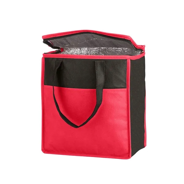 Non-woven tote bag with two-tone color design, thermal food safe aluminum... from ASI 79530 Prime Line