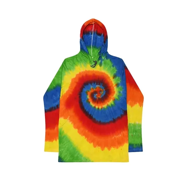 Colortone Tie-Dyed Hooded Long Sleeve T-Shirt... from ASI 84358 S&S Activewear