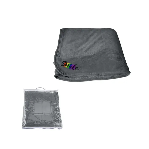 50" x 60" plush fleece blanket with matching tricot binding edge... from ASI 79530 Prime Line