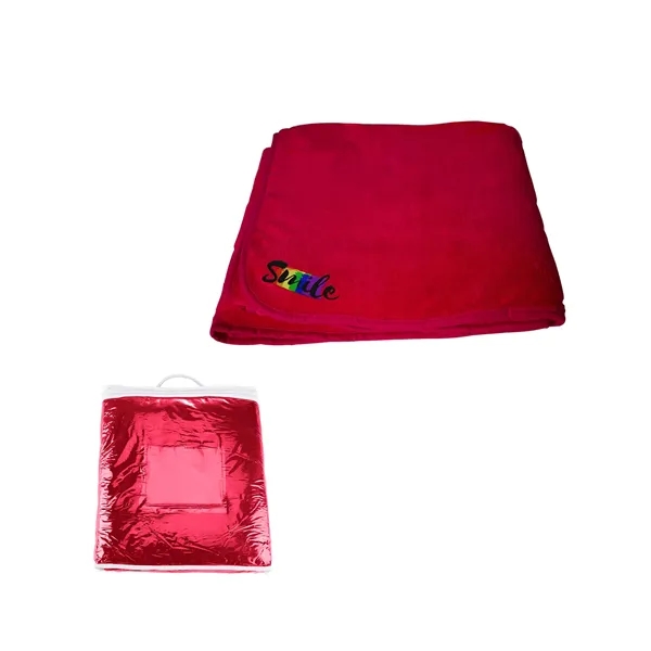 50" x 60" plush fleece blanket with matching tricot binding edge... from ASI 79530 Prime Line