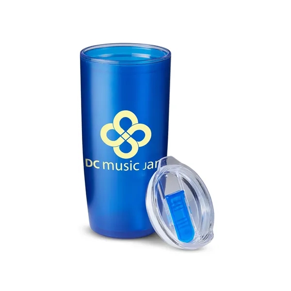 22 ounce tumbler with double-wall insulation and a versa slide-lock lid.... from ASI 79530 Prime Line