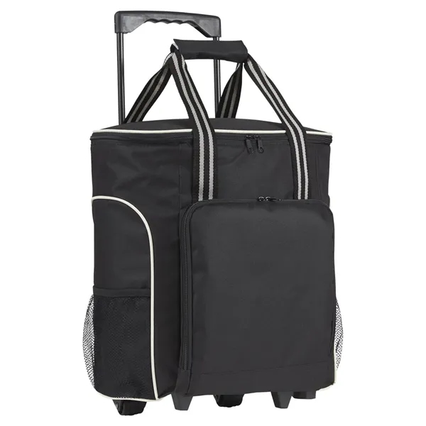 Rolling cooler with a telescoping handle, zippered main compartment, PVC liner... from ASI 79530 Prime Line