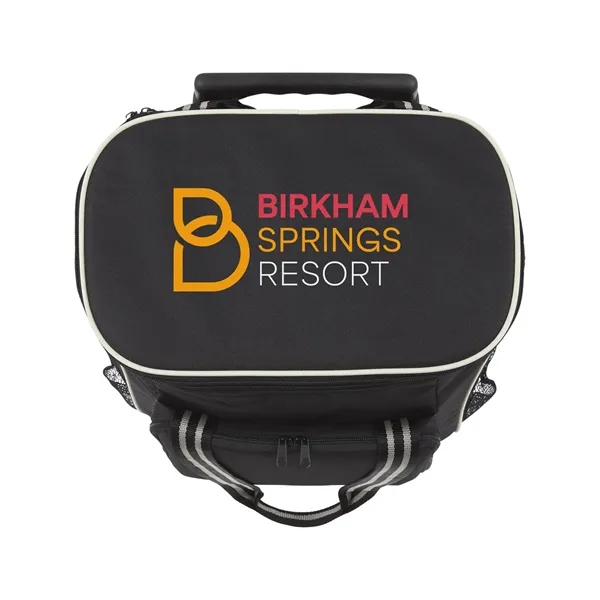 Rolling cooler with a telescoping handle, zippered main compartment, PVC liner... from ASI 79530 Prime Line