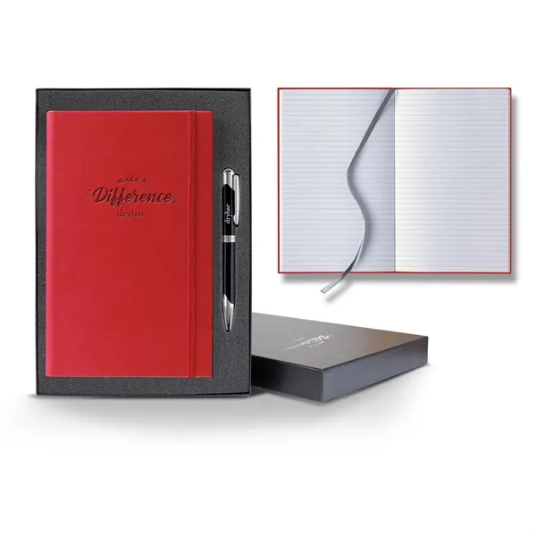 Gift set with PU cover journal with ribbon bookmark and metal... from ASI 68507 The Magnet Group / Castelli