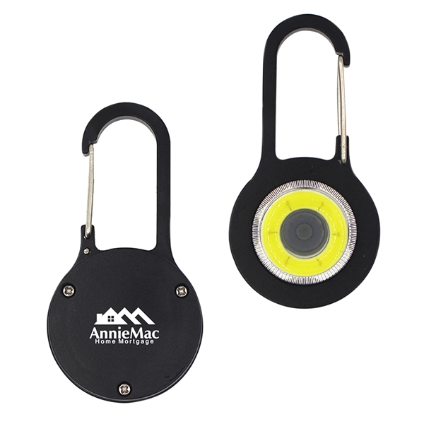 Anodized aluminum carabiner measuring 3" long with a safety light for... from ASI 46170 Compass Industries Inc
