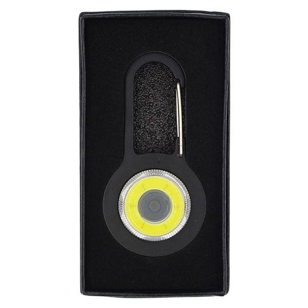 Anodized aluminum carabiner measuring 3" long with a safety light for... from ASI 46170 Compass Industries Inc