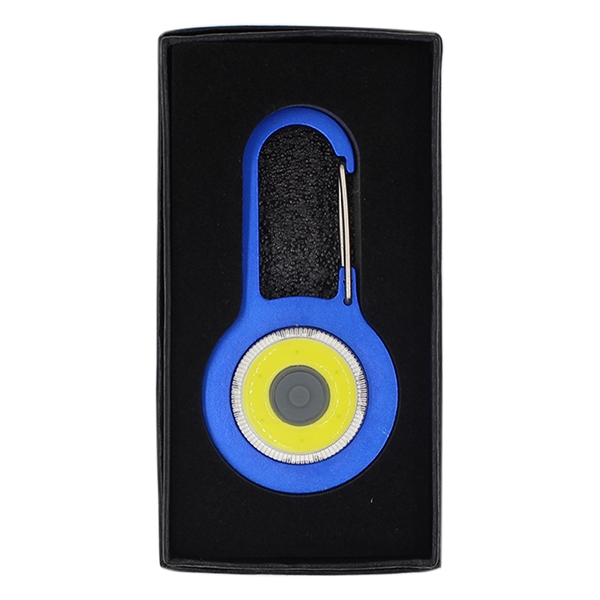 Anodized aluminum carabiner measuring 3" long with a safety light for... from ASI 46170 Compass Industries Inc