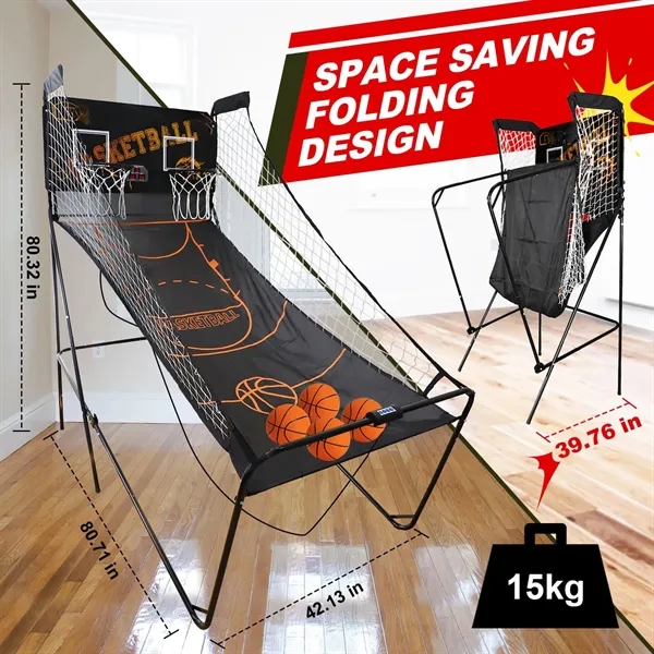 Dual shot basketball game with electronic scorer, 5 balls, folding design,... from ASI 72657 Active Life Promo