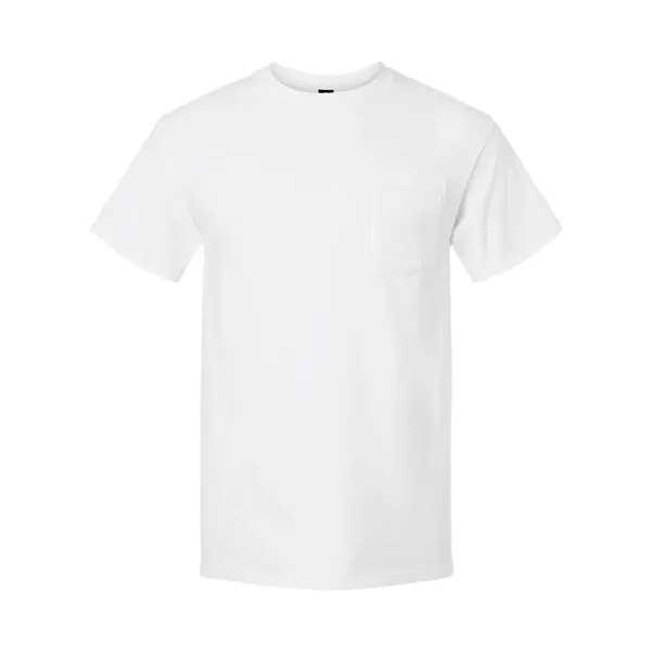 Adult T-shirt with a pocket of 6.0 oz preshrunk 100% cotton.... from ASI 84358 S&S Activewear