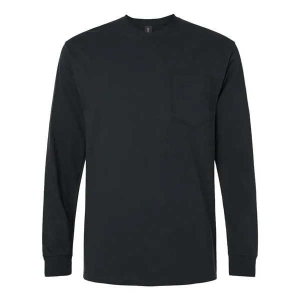Adult long sleeve t-shirt with a pocket. Blank product.... from ASI 84358 S&S Activewear