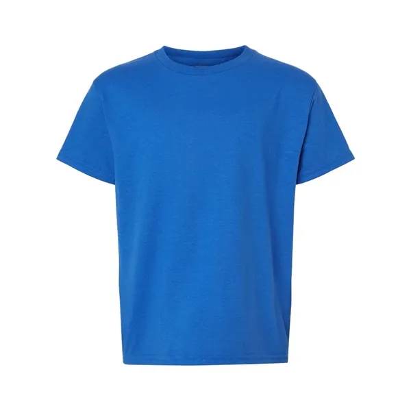 Youth 5.6 oz preshrunk 50% polyester / 50% cotton t-shirt. Blank... from ASI 84358 S&S Activewear