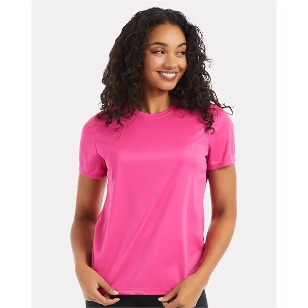 Women's Cool Dri® T-shirt with double-needle stitching and made of polyester... from ASI 84358 S&S Activewear