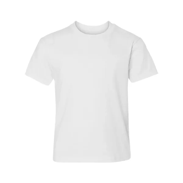 Hanes youth T-shirt with double-needle stitching and shoulder-to-shoulder tape.... from ASI 84358 S&S Activewear
