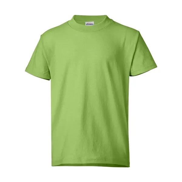 Youth-sized T-shirt made of cotton/poly with 5% recycled polyester from plastic... from ASI 84358 S&S Activewear