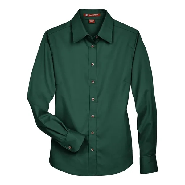 Harriton Women's Easy Blend™ Long-Sleeve Twill Shirt with...... from ASI 84358 S&S Activewear