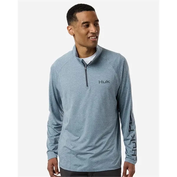 HUK Men's Airweight Heather Quarter-Zip Pullover... from ASI 84358 S&S Activewear
