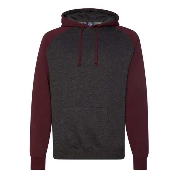 Raglan hooded pullover. Contrasting hood and sleeves. Blank product.... from ASI 84358 S&S Activewear
