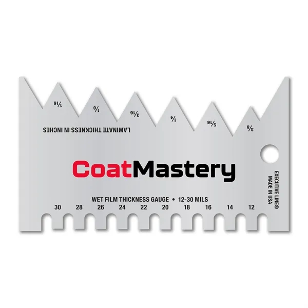3.5" x 2" .032 4CP Aluminum Wet Film Thickness Gauge measuring... from ASI 53430 Executive Line / Executive Line®