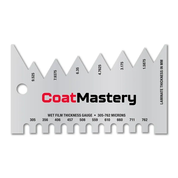 3.5" x 2" .032 4CP Aluminum Wet Film Thickness Gauge measuring... from ASI 53430 Executive Line / Executive Line®