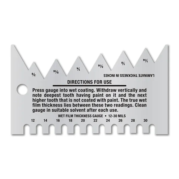 3.5" x 2" .032 4CP Aluminum Wet Film Thickness Gauge measuring... from ASI 53430 Executive Line / Executive Line®