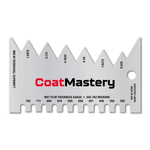 3.5" x 2" .032 4CP Aluminum Wet Film Thickness Gauge measuring... from ASI 53430 Executive Line / Executive Line®