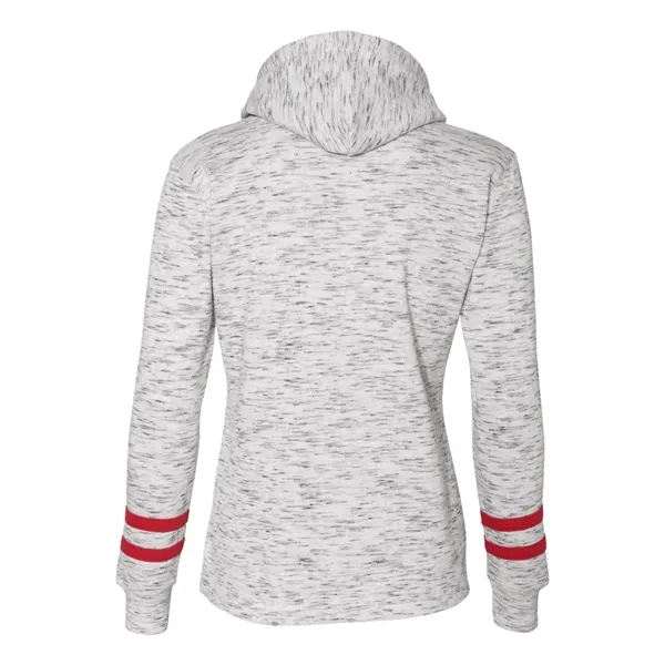 Women's Melange Fleece Striped Sleeve Hooded Pullover... from ASI 84358 S&S Activewear