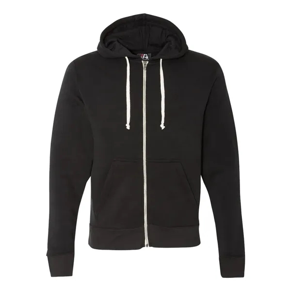 Triblend hooded full-zip sweatshirt with off-white zipper tape and a split-front... from ASI 84358 S&S Activewear