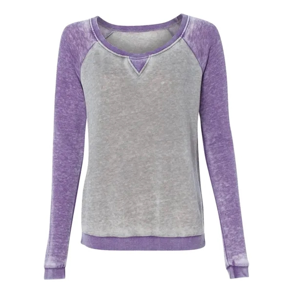 J. America Women's Zen Fleece Raglan Crewneck Sweatshirt, blank.... from ASI 84358 S&S Activewear
