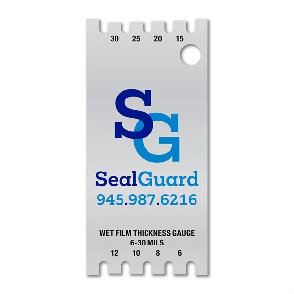 1.0625" x 2.25" .032 Aluminum 4CP Wet Film Thickness Gauge measuring... from ASI 53430 Executive Line / Executive Line®