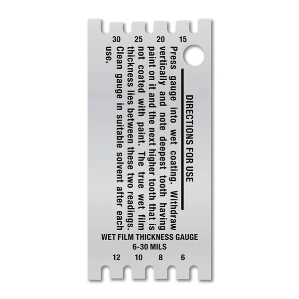 1.0625" x 2.25" .032 Aluminum 4CP Wet Film Thickness Gauge measuring... from ASI 53430 Executive Line / Executive Line®