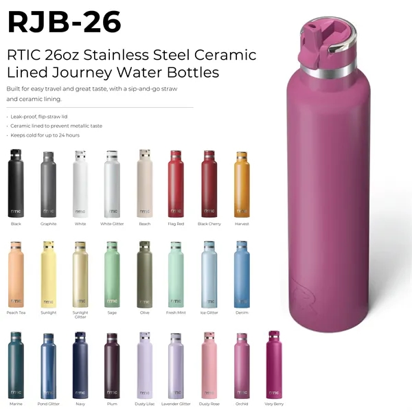 RTIC 26oz stainless steel ceramic lined journey water bottle.... from ASI 74601 Calico