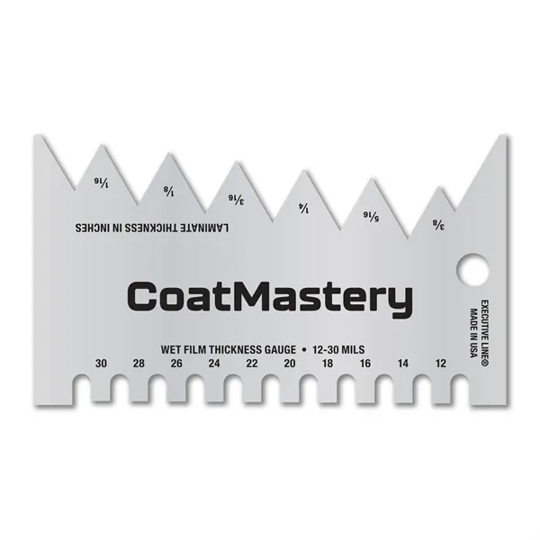 Metalphoto® 3.5" x 2" .032 Aluminum Wet Film Thickness Gauge measuring... from ASI 53430 Executive Line / Executive Line®