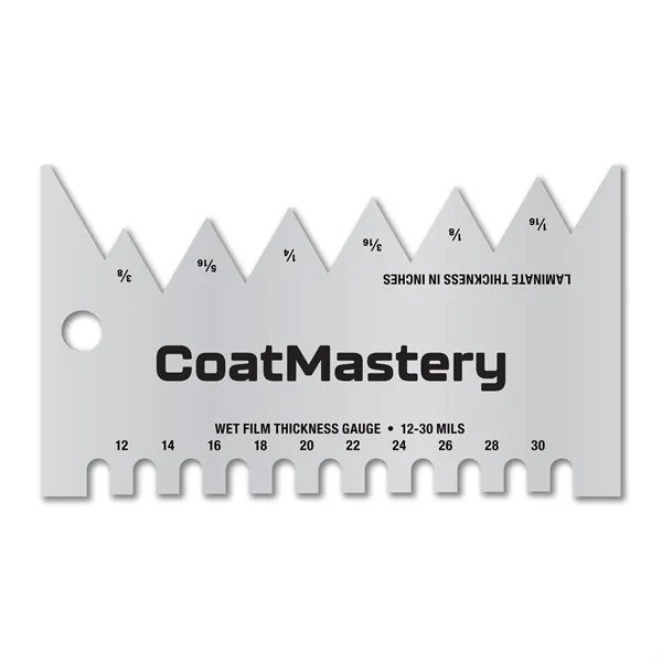 Metalphoto® 3.5" x 2" .032 Aluminum Wet Film Thickness Gauge measuring... from ASI 53430 Executive Line / Executive Line®