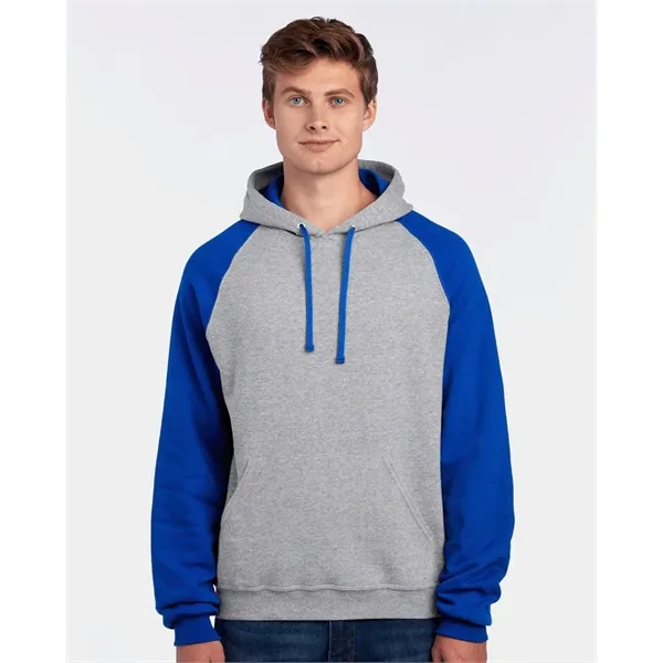 Adult color blocked hooded pullover sweat shirt, blank.... from ASI 84358 S&S Activewear