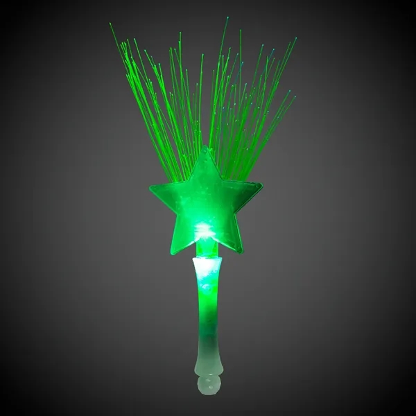 Star-shaped fiber optic wand with LED lights and six light settings.... from ASI 42016 Brighter Promotions Inc