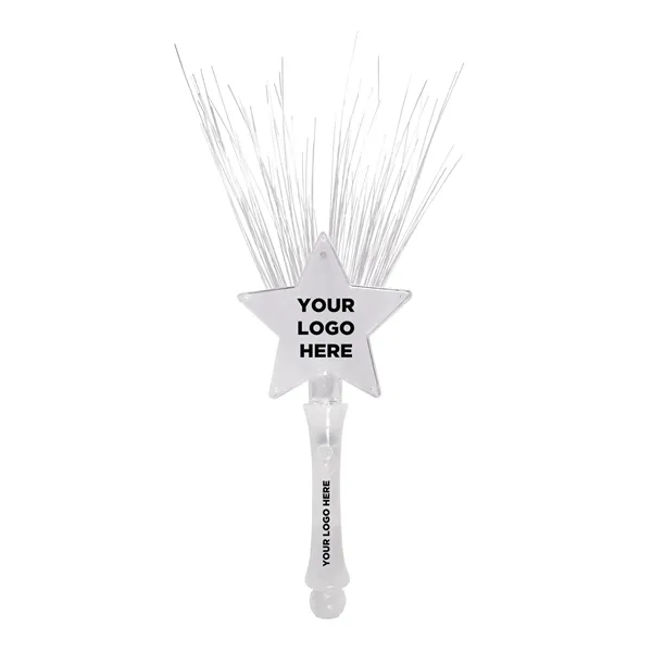 Star-shaped fiber optic wand with LED lights and six light settings.... from ASI 42016 Brighter Promotions Inc