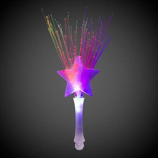 Star-shaped fiber optic wand with LED lights and six light settings.... from ASI 42016 Brighter Promotions Inc