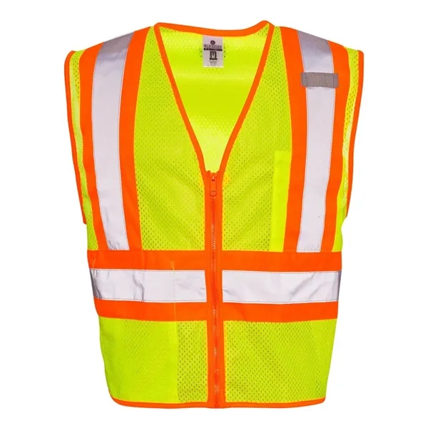 Orange mesh contrasting safety vest. Blank.... from ASI 84358 S&S Activewear
