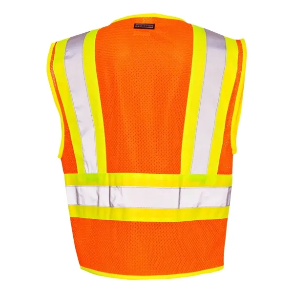 Orange mesh contrasting safety vest. Blank.... from ASI 84358 S&S Activewear