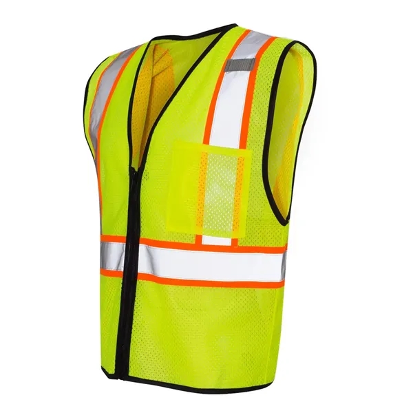 Economy vest with contrast zipper front and 2" wide reflective material... from ASI 84358 S&S Activewear