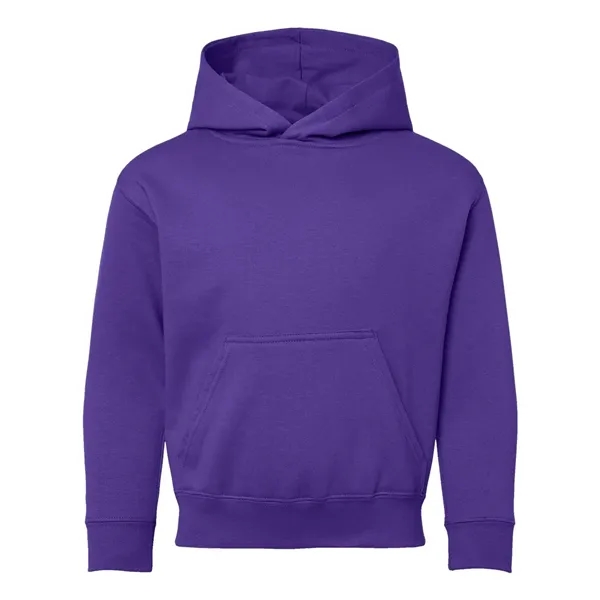 Youth pullover hooded sweatshirt made of 60/40 cotton/polyester fleece with coverstitched... from ASI 84358 S&S Activewear