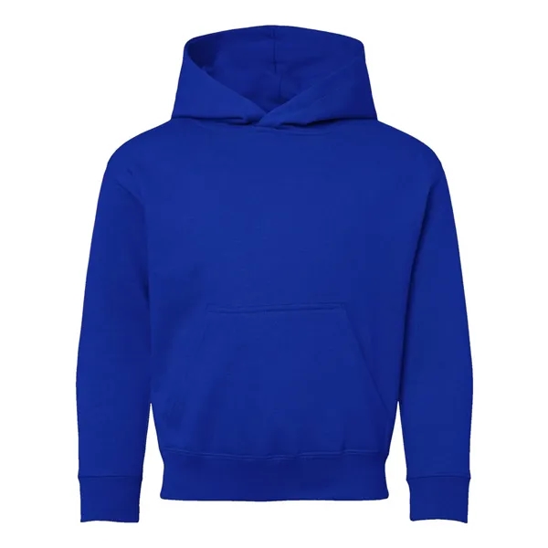 Youth pullover hooded sweatshirt made of 60/40 cotton/polyester fleece with coverstitched... from ASI 84358 S&S Activewear