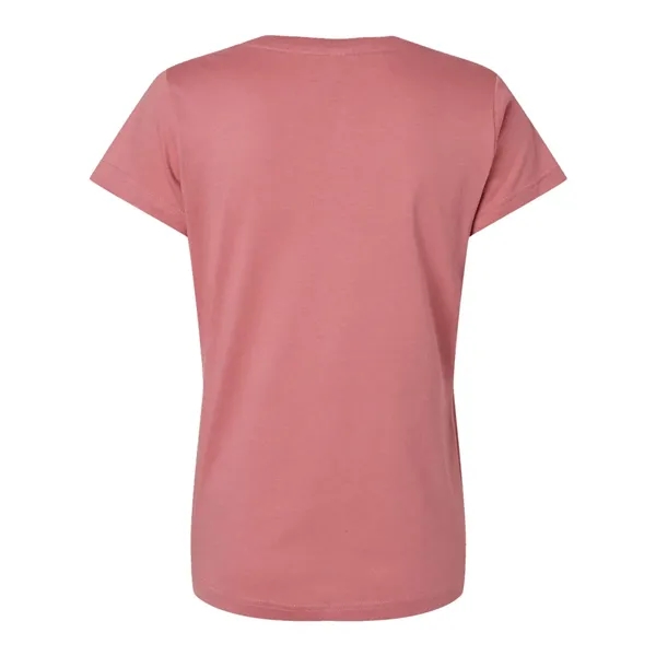 Women's fine jersey longer length V-neck T-shirt. Blank product.... from ASI 84358 S&S Activewear
