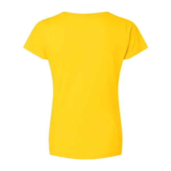 Women's fine jersey longer length V-neck T-shirt. Blank product.... from ASI 84358 S&S Activewear