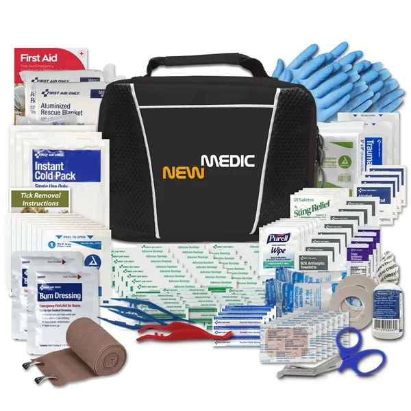 First aid kit with a nylon zippered bag, eye wash, tick... from ASI 84514 Safety Made