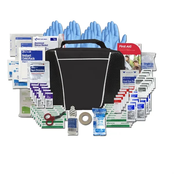 First aid kit with bandages, medical tape, antibiotic ointments, antiseptic wipes,... from ASI 84514 Safety Made