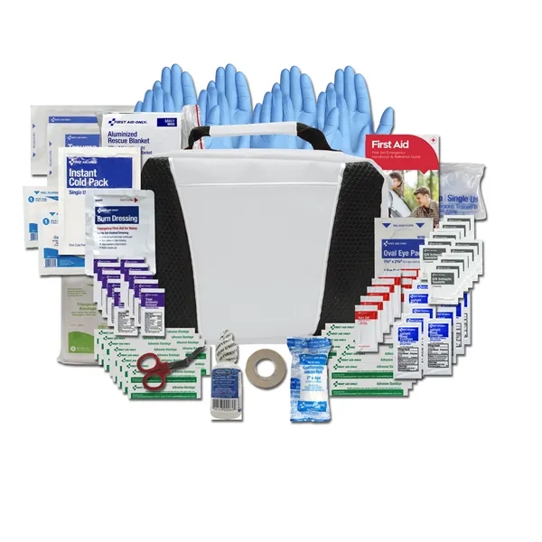 First aid kit with bandages, medical tape, antibiotic ointments, antiseptic wipes,... from ASI 84514 Safety Made