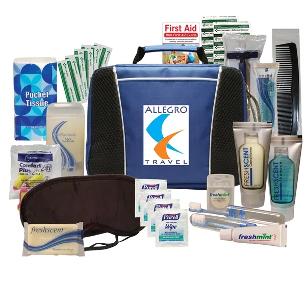 Road trip travel kit with a sleep mask, comb, earplugs, shampoo... from ASI 84514 Safety Made