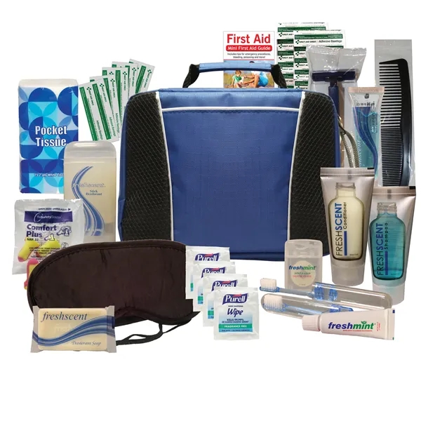 Road trip travel kit with a sleep mask, comb, earplugs, shampoo... from ASI 84514 Safety Made